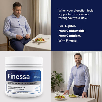 Finessa Digestive Probiotic Drink - 2in1 Digestive Health, Liver Cleanse Detox & Repair | Constipation, Gas and Bloating Relief | Gut Health Blend with Prebiotics & Probiotics - PrimeBioHealth - canada supplements