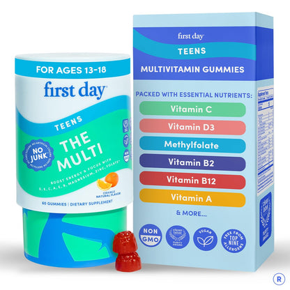 FIRST DAY Vitamins for Teens - Teen Multi Vitamins for Girls & Boys 12-17, Organic Fruit & Veggie Blend - 12 Key Nutrients: Vitamins A - PrimeBioHealth - canada supplements