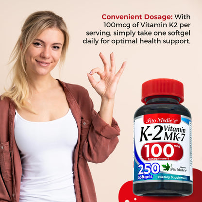 FITO MEDIC'S Lab | Vitamin k2 | k2 Vitamin Supplement | Vitamin k | 250 softgels | 100 mcg | - PrimeBioHealth - canada supplements