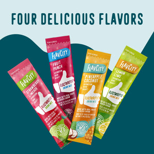 FlavCity Electrolytes Powder Packets - 28 Hydration Packets, Variety Pack - No Added Sugar - Hydration Powder with Real Fruit & Unrefined Sea Salt - PrimeBioHealth - canada supplements
