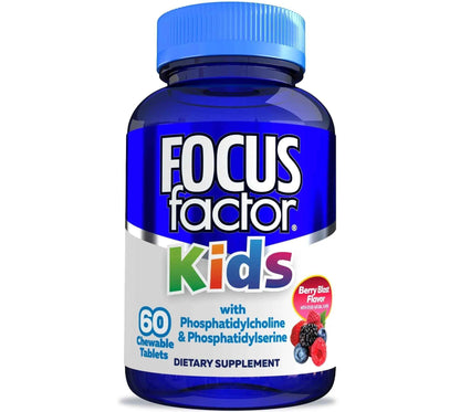 Focus Factor Kids Complete Daily Chewable Vitamins: Multivitamin & Neuro Nutrient (Brain Function) w/Vitamin B12, C, D3-60 Count