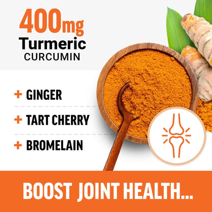 FORCE FACTOR Better Turmeric Supplement 400mg with Black Pepper & Ginger, Extra Strength Joint Support, Superior Absorption - PrimeBioHealth - canada supplements