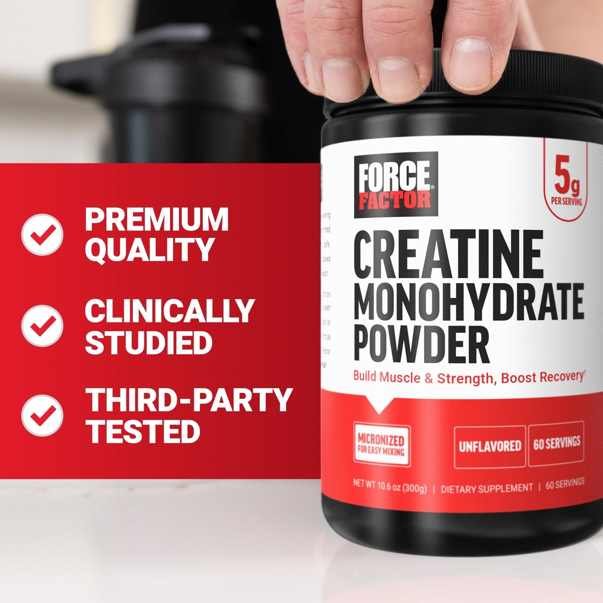 Force Factor Creatine Monohydrate Powder, 5g Micronized Dose to Support Muscle Growth, Strength, Recovery, Cognitive Health & Memory - PrimeBioHealth - canada supplements