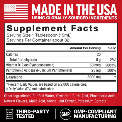 Force Factor L-Carnitine Liquid 3000mg, Maximum Strength Supplement to Support Fat Metabolism, Cellular Energy & Muscle Recovery, High Absorbing - PrimeBioHealth - canada supplements