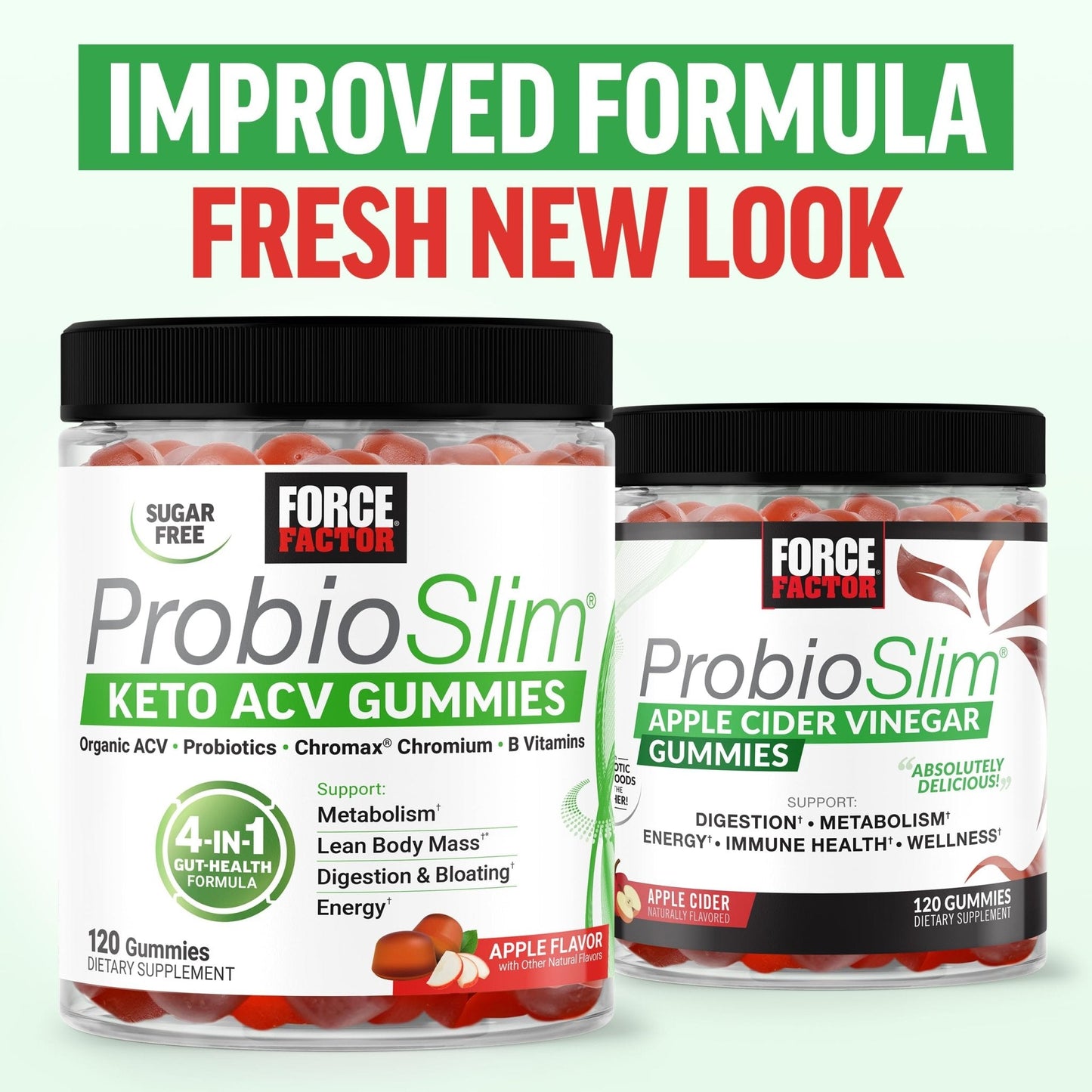 Force Factor ProbioSlim Apple Cider Vinegar Gummies, Keto ACV Gummies with LactoSpore Probiotics & Prebiotics to Support Digestion, Metabolism & Immune Health, - PrimeBioHealth - canada supplements