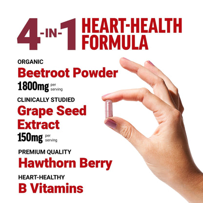 Force Factor Total Beets Blood Pressure Support Beet Root Capsules, 1800mg Organic Beet Root Powder Beet Supplement with Hawthorn Berry to Support Circulation - PrimeBioHealth - canada supplements