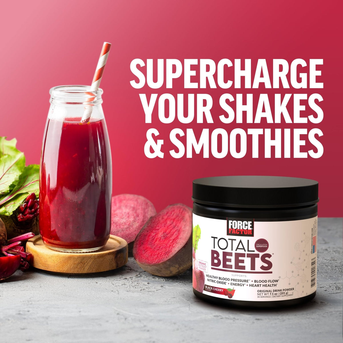 Force Factor Total Beets Drink Mix Superfood Powder with Nitrates to Support Circulation, Blood Flow, Nitric Oxide, Energy, Endurance, and Stamina - PrimeBioHealth - canada supplements