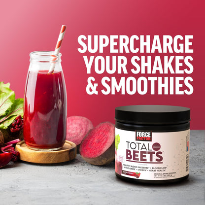 Force Factor Total Beets Drink Mix Superfood Powder with Nitrates to Support Circulation, Blood Flow, Nitric Oxide, Energy, Endurance, and Stamina - PrimeBioHealth - canada supplements