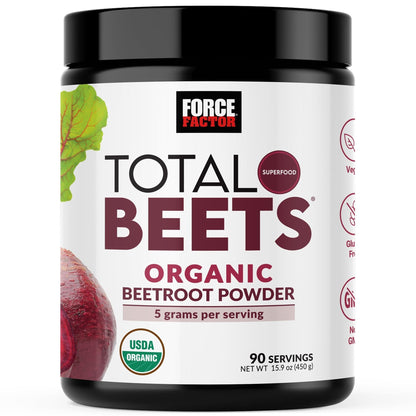 Force Factor Total Beets Organic Beetroot Powder Superfood to Boost Daily Nutrition, USDA Organic, Vegan, Gluten-Free - PrimeBioHealth - canada supplements