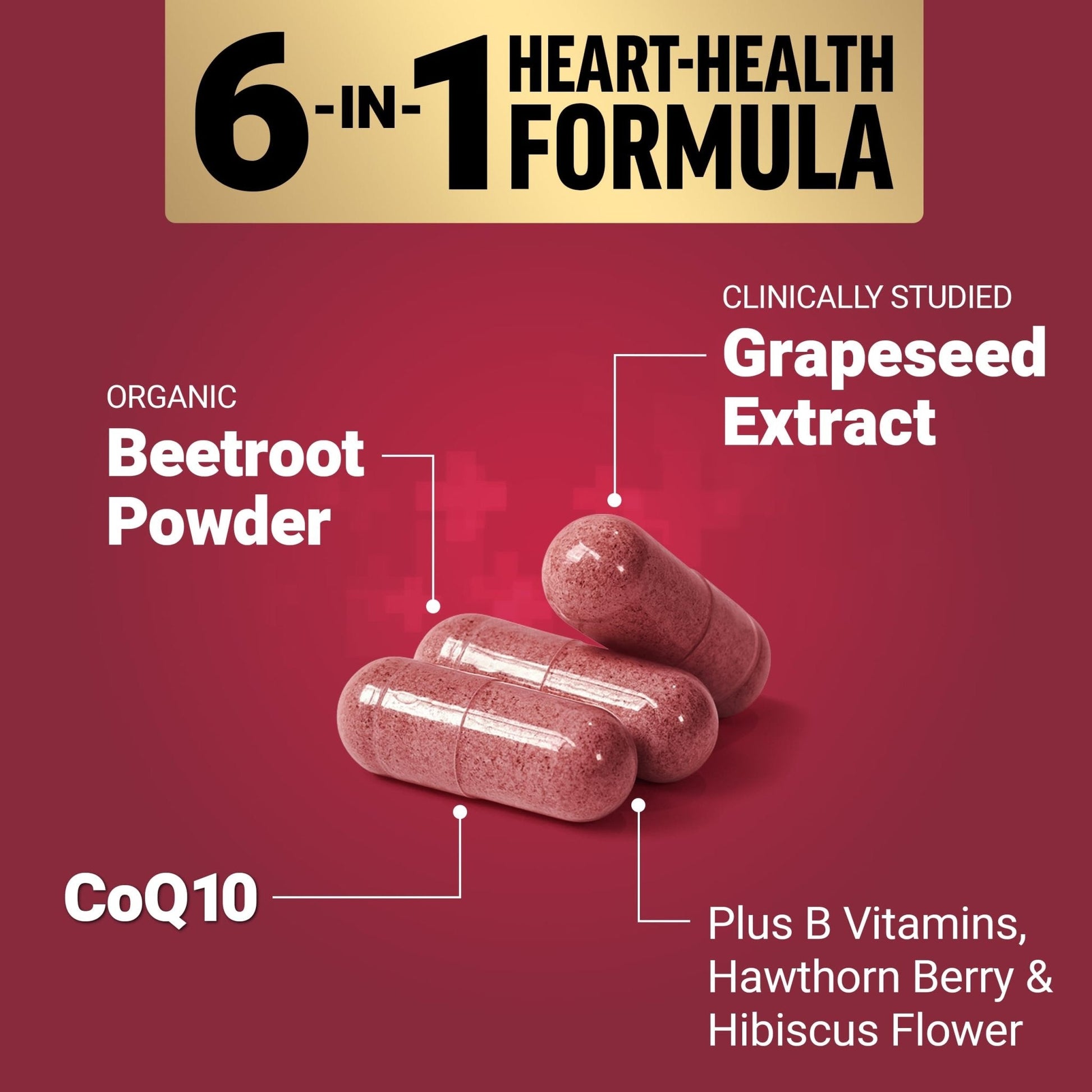 Force Factor Total Beets Ultimate Heart Health, Beet Root Capsules for Blood Pressure Support, CoQ10, Organic Beet Root Powder, Hawthorn Berry - PrimeBioHealth - canada supplements