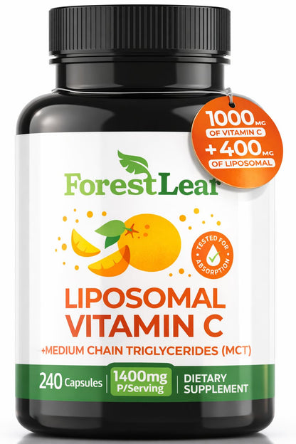 ForestLeaf Liposomal Vitamin C 1400mg Capsules | High Dose Vitamin C Liposomal Supplement w Coconut Oil Fatty Acids | Fast Absorption | Immune Support, Antioxidant, - PrimeBioHealth - canada supplements