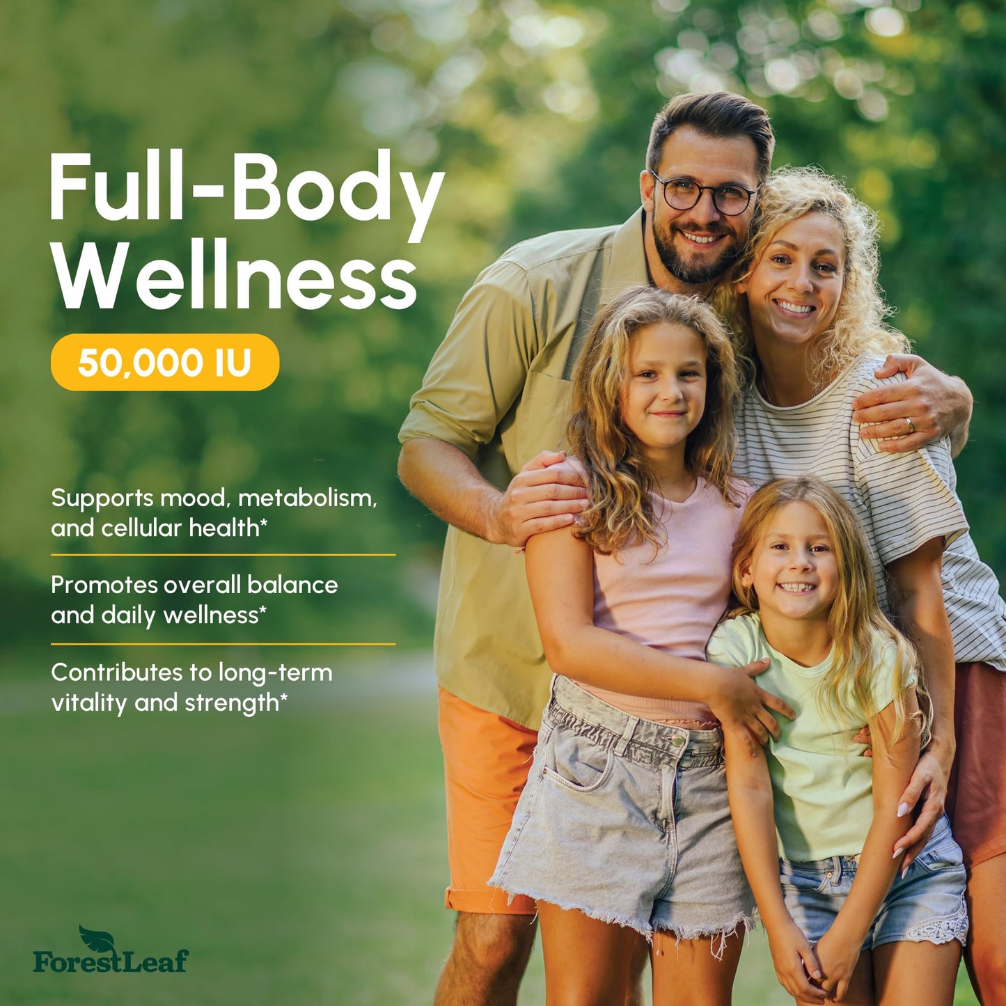 ForestLeaf Vitamin D3 50,000 IU | VIT D - Kosher VIT D3 Vitamin D Supplement for Women and Men | Bone Health, Teeth, Immune Support - PrimeBioHealth - canada supplements