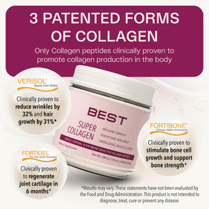 FORTIBONE® Collagen - 3 Clinically-Supported Bioactive Collagen Peptides with FORTIBONE®, FORTIGEL®, VERISOL® Unflavored Collagen for Women - Reduce Wrinkles, - PrimeBioHealth - canada supplements