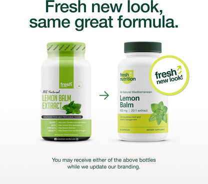 Fresh Nutrition Lemon Balm Extract Capsules. - PrimeBioHealth - canada supplements