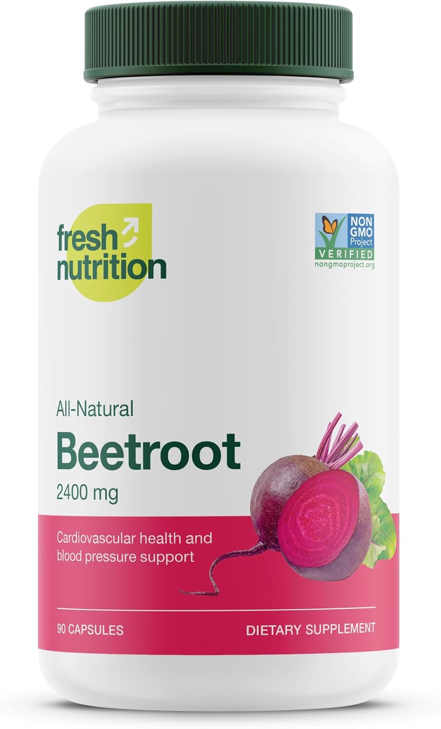 Fresh Nutrition Organic Beet Root Capsules - 2400mg Potent Dosage - Antioxidant Support - Vegan, Non GMO, Gluten-Free - 90 Capsules - PrimeBioHealth - canada supplements