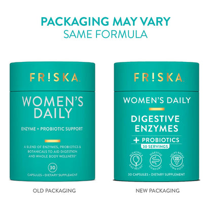 FRISKA Women’s Daily Digestive Enzyme and Probiotics Supplement, Advanced Natural Support for Female Digestive Health, Fights Bloating, Eases Digestion - PrimeBioHealth - canada supplements