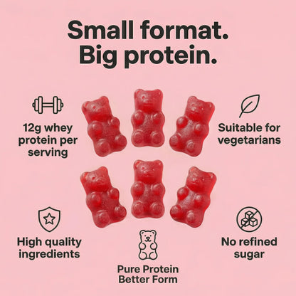 FUELE+ Protein Gummies – 12g High Protein Snack, Mixed Berry Flavor, No Added Sugar, Whey Protein Gummies, Supports Muscle Recovery, Post Workout Supplement - PrimeBioHealth - canada supplements