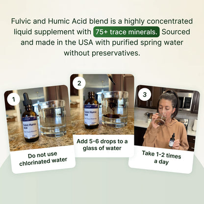 Fulvic Humic Acid 75 + Trace Minerals Liquid Supplement - Plant Derived in USA - Fulvic Acid Minerals Concentrate for Energy, Gut Health and Hydration - PrimeBioHealth - canada supplements