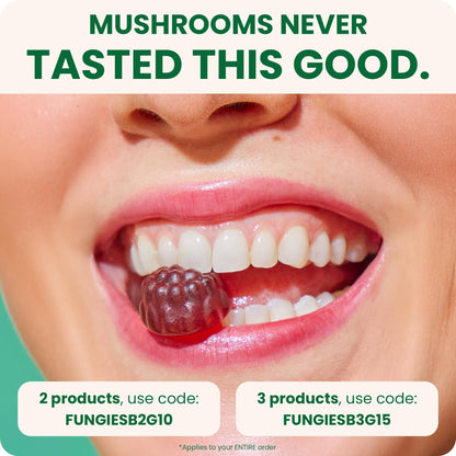 Fungies Lion's Mane Mushroom Gummies, Mixed Blueberry & Strawberry Flavor - Mushroom Supplement Gummy for Adults & Children Supports Brain Health, Cognitive Function - PrimeBioHealth - canada supplements