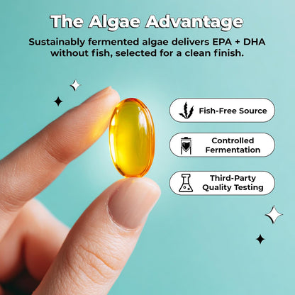 Future Kind Omega-3 Supplement for Clarity, Memory, and Mobility Comfort, 2 Months Supply of Citrus-Scented Softgels with EPA and DHA, Vegan Omega-3 Supplement from Algae, Carrageenan Free, 60 Count - PrimeBioHealth - canada supplements
