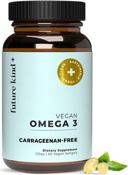 Future Kind Omega-3 Supplement for Clarity, Memory, and Mobility Comfort, 2 Months Supply of Citrus-Scented Softgels with EPA and DHA, Vegan Omega-3 Supplement from Algae, Carrageenan Free, 60 Count - PrimeBioHealth - canada supplements