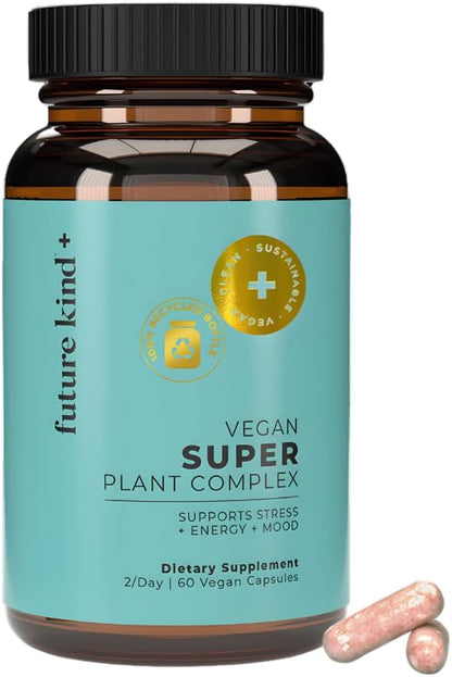 Future Kind - Super Vegan Formula with Lemon Balm, Ashwagandha Root Extract and Rhodiola Extract for Natural Mood Boost, Energy and Stress Support, 30 Capsules - PrimeBioHealth - canada supplements