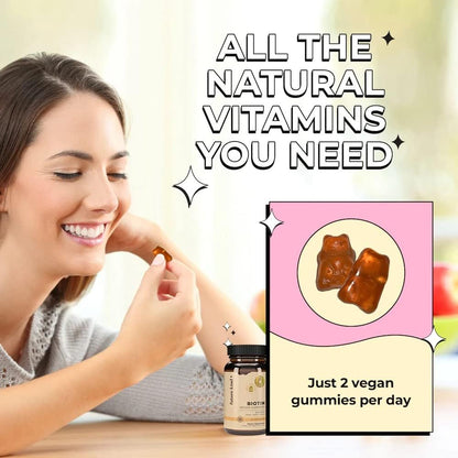 Future Kind Vegan Biotin Gummies for Hair, Skin and Nails – Vegan Collagen Supplement with Vitamin A, C & E – Natural Strawberry Flavor – 30 Gummies - PrimeBioHealth - canada supplements