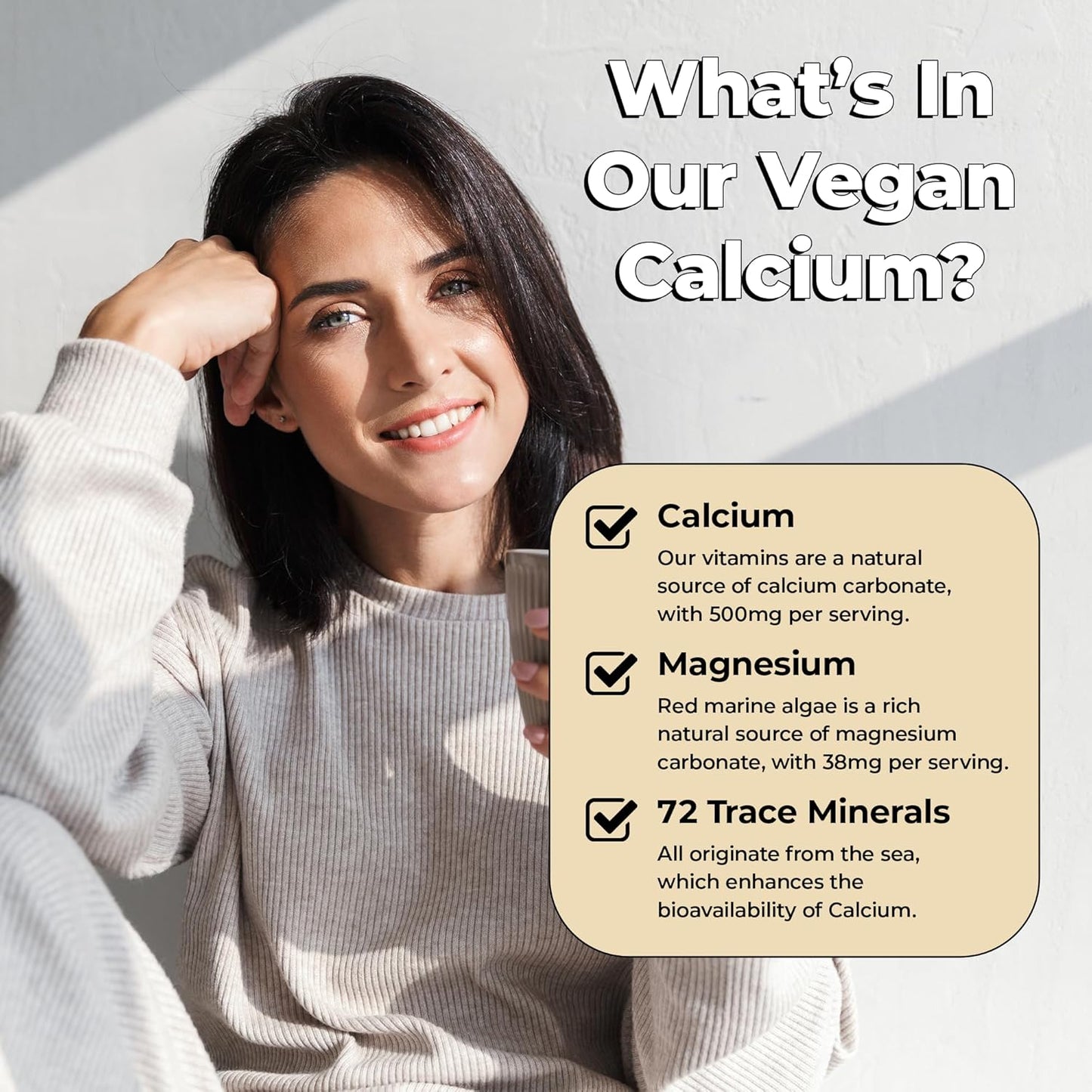 Future Kind Vegan Calcium Supplement - Plant-Based Calcium Magnesium Supplement Sourced from Iceland for Teeth & Bone Support (60 Capsules) - PrimeBioHealth - canada supplements