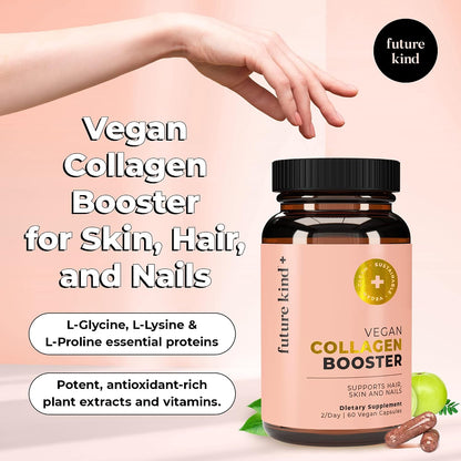 Future Kind Vegan Collagen - Supports Collagen Production with Biotin and Vitamin C (60 Capsules in Glass Bottle) - PrimeBioHealth - canada supplements