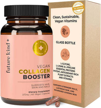 Future Kind Vegan Collagen - Supports Collagen Production with Biotin and Vitamin C (60 Capsules in Glass Bottle) - PrimeBioHealth - canada supplements