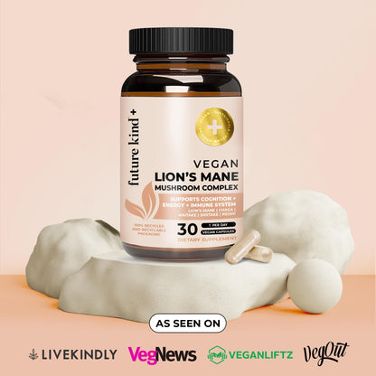Future Kind Vegan Lion’s Mane Mushroom Complex - Brain Supplement with Chaga, Maitake, Shiitake, & Reishi, Supports Memory and Focus (30ct) - PrimeBioHealth - canada supplements