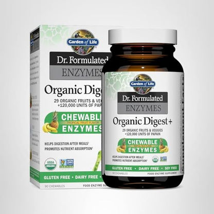 Garden of Life Digestive Enzymes with Papain, Bromelain and Lipase for Nutrient Absorption and Digestion Support, Tropical Fruit Flavor - PrimeBioHealth - canada supplements