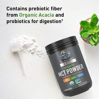 Garden of Life Dr. Formulated Keto Organic MCT Powder - 30 Servings, 6g MCTs from Coconuts plus Prebiotic Fiber & Probiotics - PrimeBioHealth - canada supplements