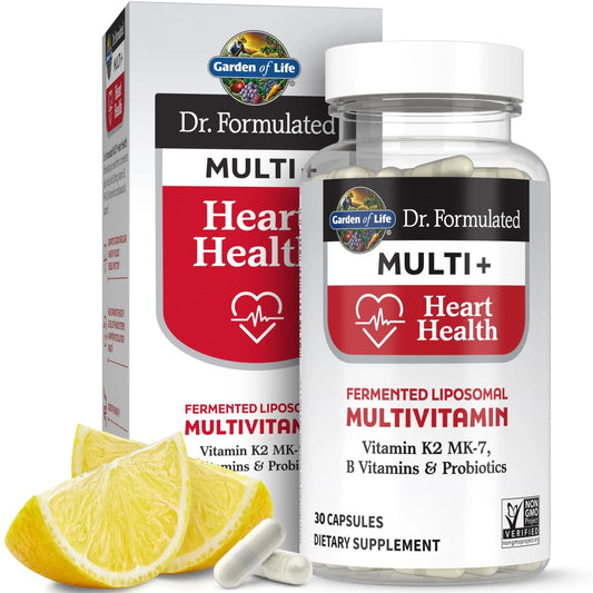 Garden of Life Dr. Formulated Multi+ Heart Health - Fermented Liposomal Multivitamin + Vitamin K2 MK-7, B Vitamins & Probiotics - PrimeBioHealth - canada supplements