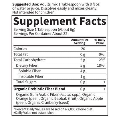 Garden of Life Dr. Formulated Organic Fiber Powder, Unflavored, Prebiotic Superfood Fiber Supplement, Constipation Relief - PrimeBioHealth - canada supplements