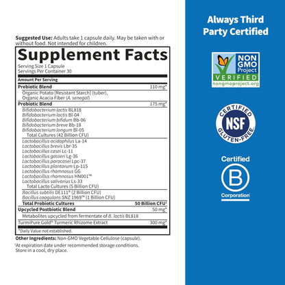 Garden of Life Dr Formulated Sport Probiotics Digestive Supplement, Organic Prebiotics for Women & Men Athletes, Clinically Studied Turmeric Curcumin - PrimeBioHealth - canada supplements