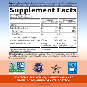 Garden of Life Magnesium Citrate Supplement Gummies with Prebiotics & Probiotics for Stress, Sleep & Recovery - Vegan, Gluten Free, Kosher, Non-GMO - PrimeBioHealth - canada supplements