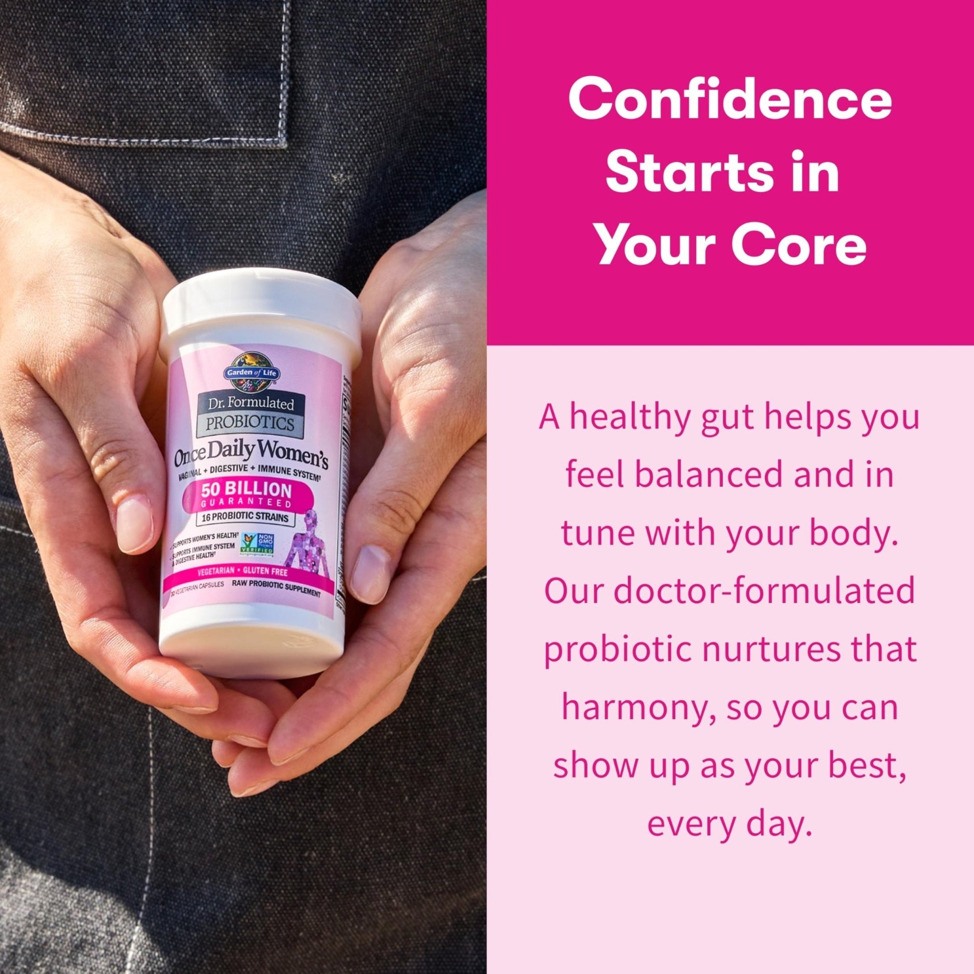 Garden of Life Once Daily Dr. Formulated Probiotics for Women 50 Billion CFU 16 Probiotic Strains with Organic Prebiotics for Digestive, Vaginal & Immune Health - PrimeBioHealth - canada supplements