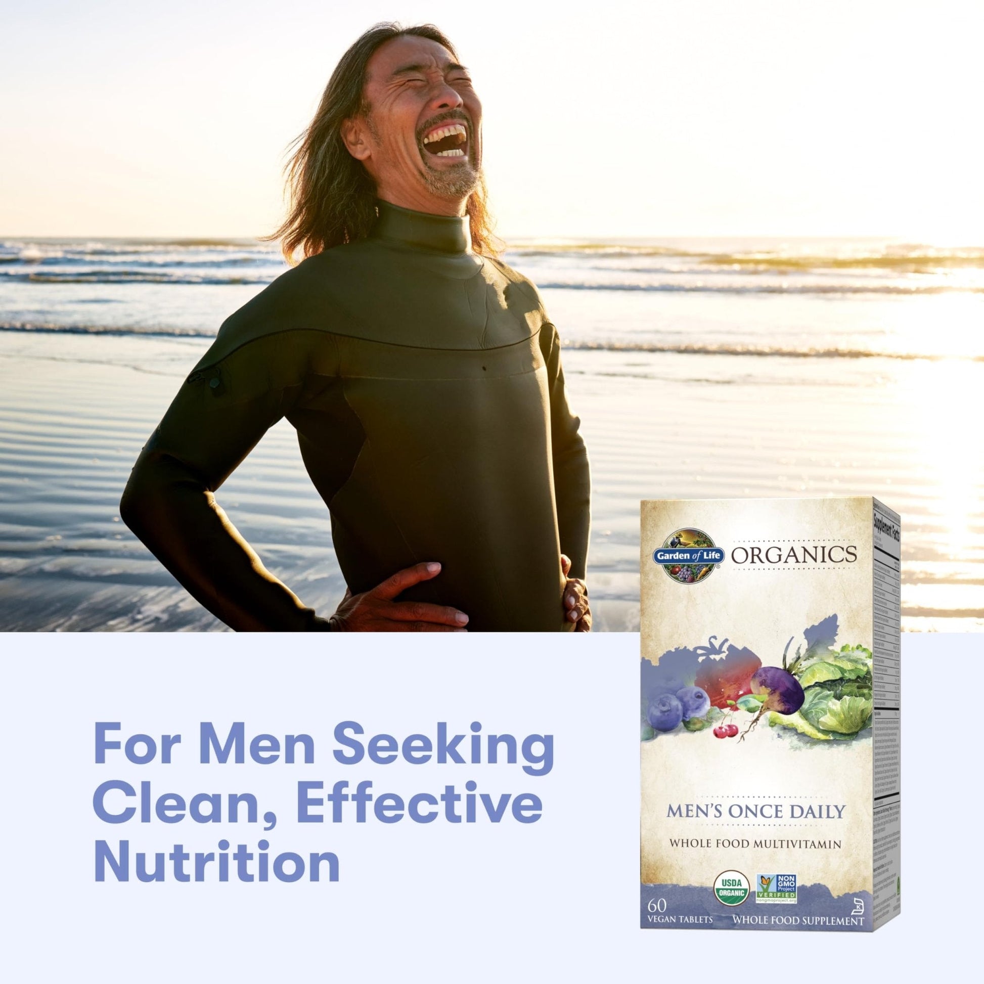 Garden of Life Once Daily Whole Food Multivitamin for Men, Organic Mens Vitamins & Minerals, Vitamin C, Zinc, Vegan, for Health & Well-Being, 60 Tablets - PrimeBioHealth - canada supplements