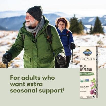 Garden of Life Organics Oil of Oregano Seasonal Drops 1fl oz (30 mL) Liquid, Concentrated Plant Based Immune Support - Alcohol-Free, Organic, Non-GMO - PrimeBioHealth - canada supplements