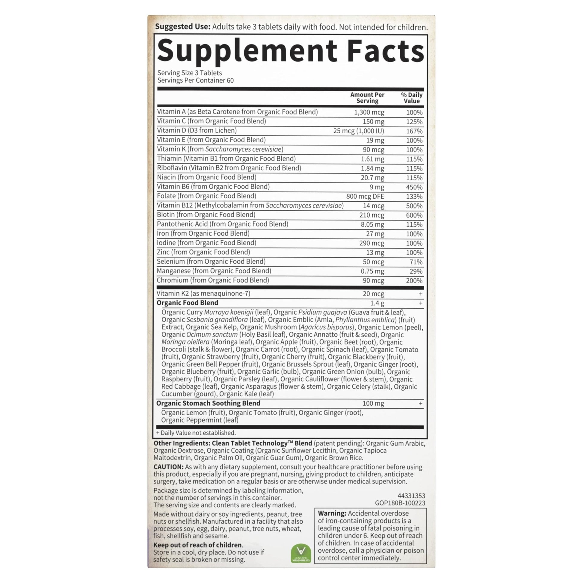 Garden of Life Organics Prenatal Multivitamin with Folate, B6, B12, D3 & Iron – Prenatal Vitamins for Women with Energy Metabolism Support for Healthy - PrimeBioHealth - canada supplements