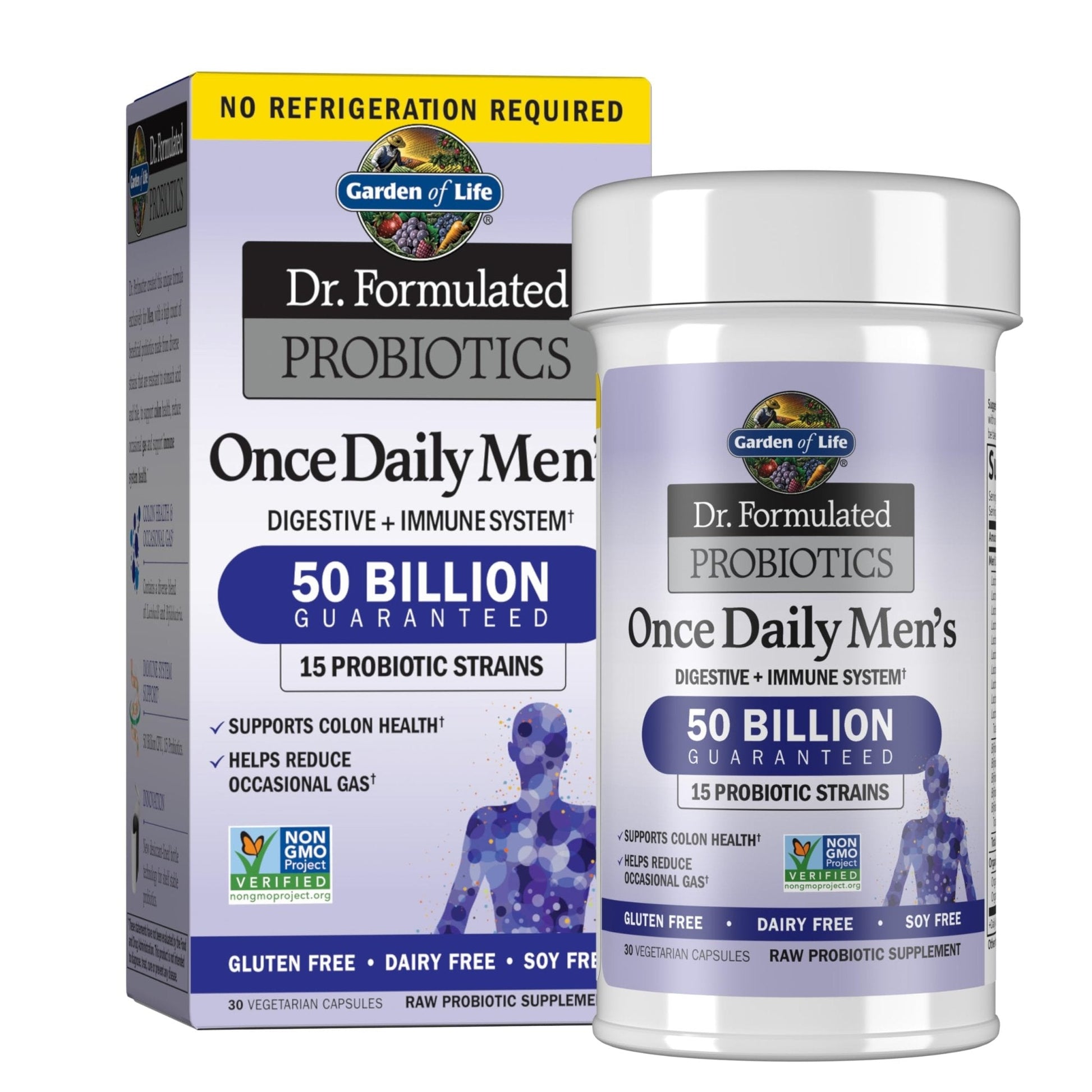 Garden of Life Probiotics for Men, Dr Formulated 50 Billion CFU 15 Probiotics for Digestive Health + Organic Prebiotic Fiber, Colon & Immune Support - PrimeBioHealth - canada supplements