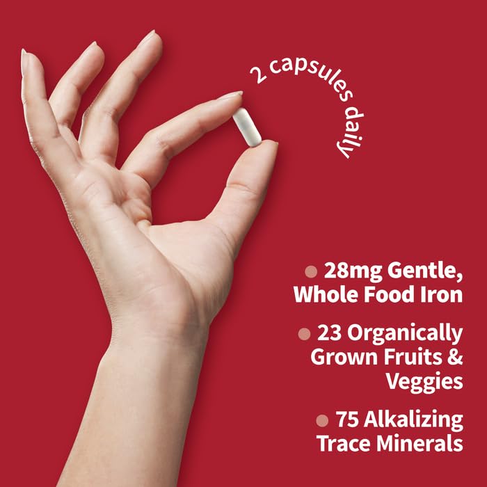 Garden of Life Vitamin Code Healthy Blood - Iron Supplement for Women, 60 Vegan Capsules, with Vitamins B, C, Trace Minerals - PrimeBioHealth - canada supplements