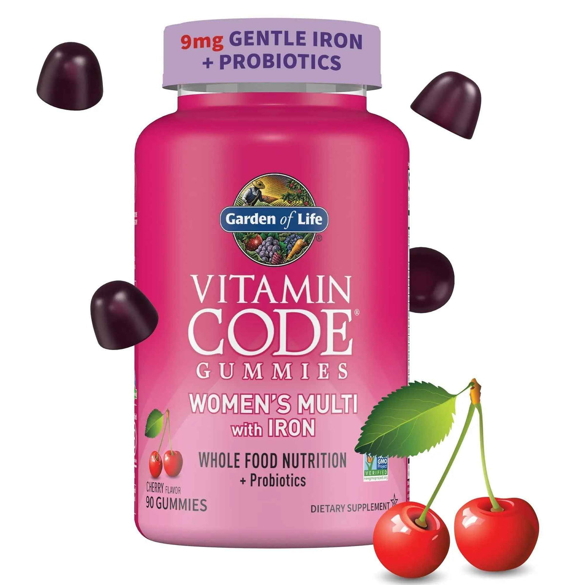 Garden of Life Vitamin Code Women’s Multivitamin Gummy with Iron: Folate, Biotin, D3 & B12 for Hair, Skin & Nails