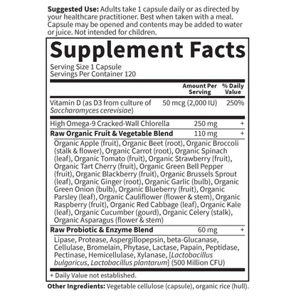 Garden of Life Vitamin D, Vitamin Code Raw D3, Vitamin D 2,000 IU, Raw Whole Food D3 Supplements with Chlorella, Fruit, Veggies & Probiotics - PrimeBioHealth - canada supplements