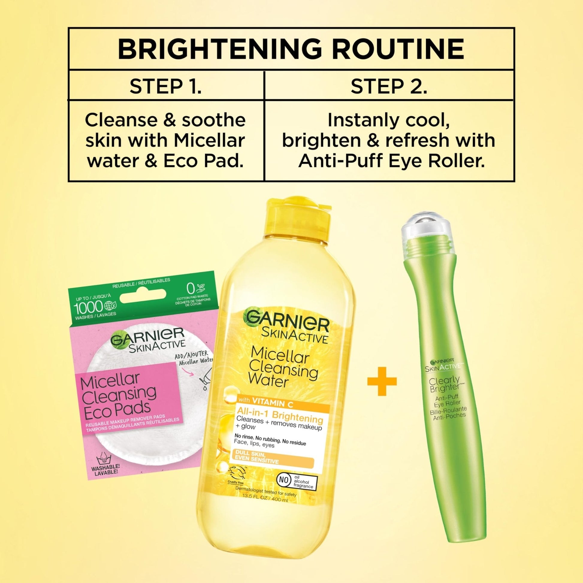Garnier Clearly Brighter Anti-Puff Eye Roller, Dark Circles Under Eye Treatment with Caffeine and Vitamin C, 0.5 Fl Oz (15mL) - PrimeBioHealth - canada supplements