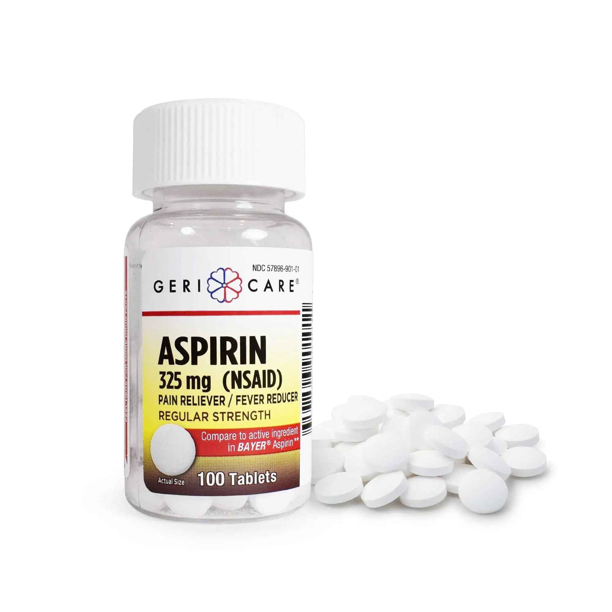 GeriCare Bottled Aspirin 325mg 100 Count Bottle (Pack of 1)