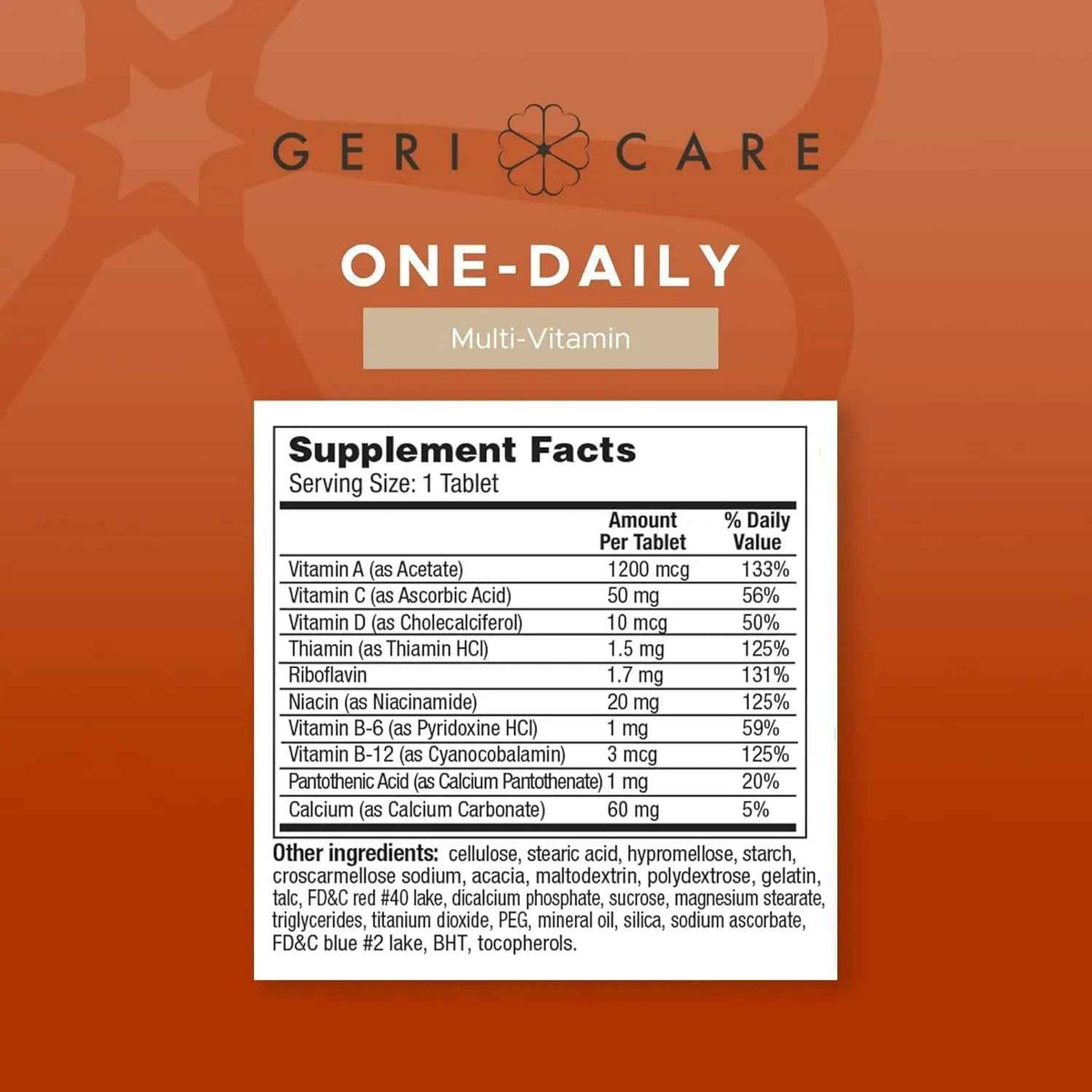 GeriCare Multivitamin Supplement Tablets, (Bottle of 1000)