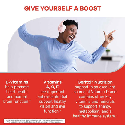 Geritol, Multivitamin Supplement, Contains Antioxidants, Vitamins B, C, E & D and Iron, 27, Minerals, Gluten-Free