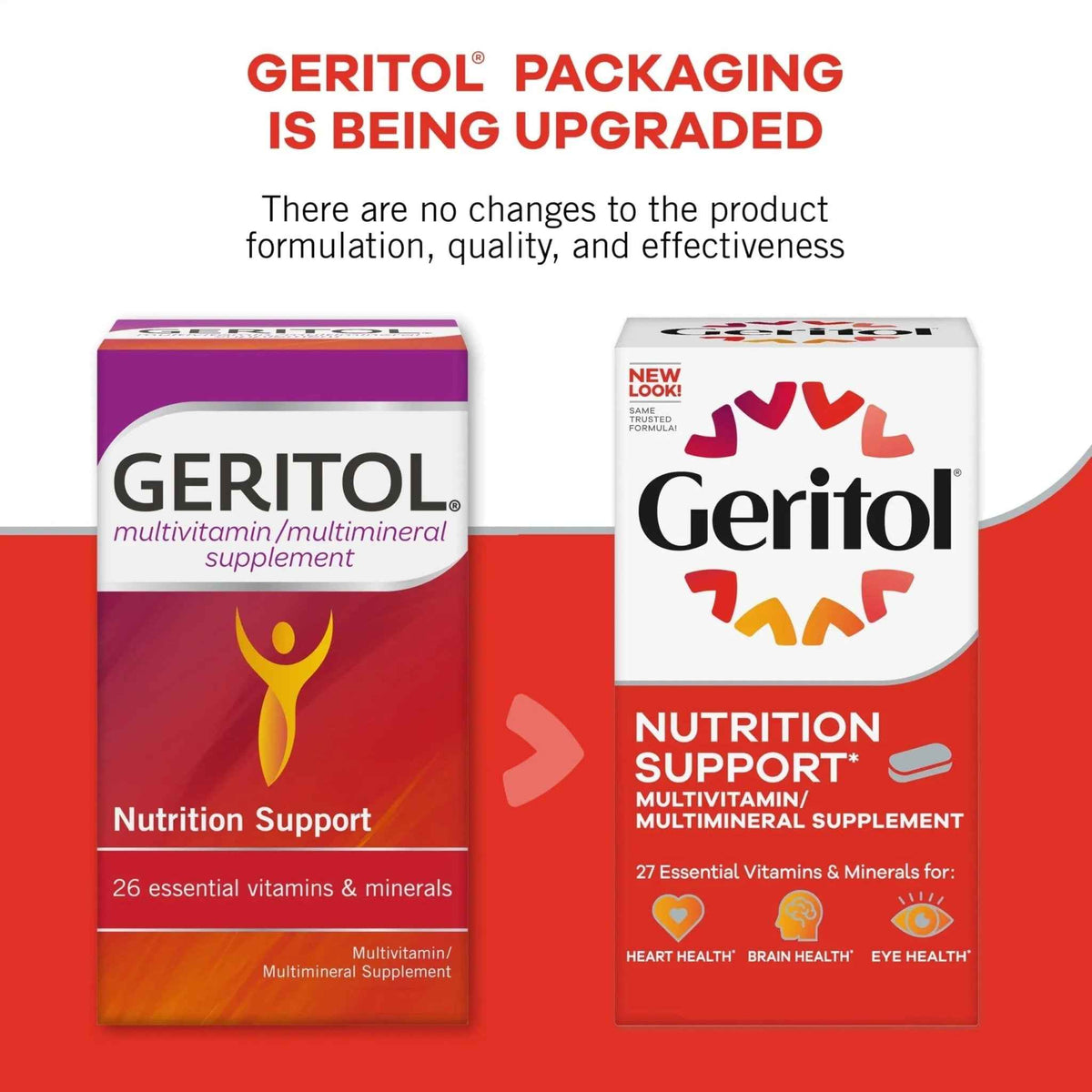 Geritol, Multivitamin Supplement, Contains Antioxidants, Vitamins B, C, E & D and Iron, 27, Minerals, Gluten-Free